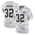 Elroe C.Browns #32 Jim Brown Player Arctic Camo Salute to Service Limited Home Game Stitched Jerseys