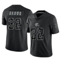 Elroe C.Browns #32 Jim Brown Player Black Reflective Home Game Stitched Jerseys