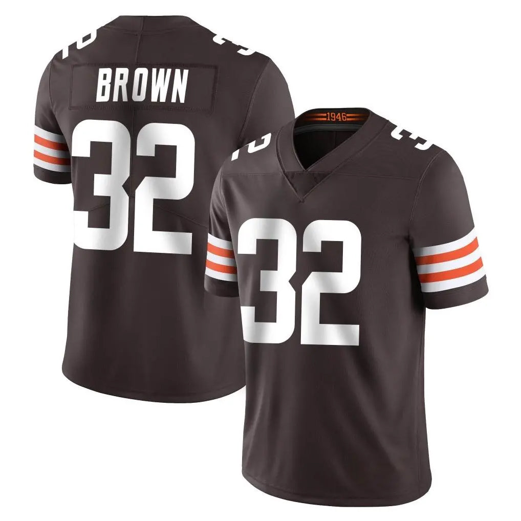 Elroe C.Browns #32 Jim Brown Player Brown Color Vapor Untouchable Limited Home Game Stitched Jerseys
