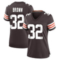 Elroe C.Browns #32 Jim Brown Player Brown Home Game Stitched Jerseys