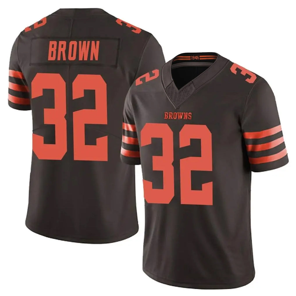 Elroe C.Browns #32 Jim Brown Player Brown Limited Vapor F.U.S.E. Alternate Game Stitched Jerseys