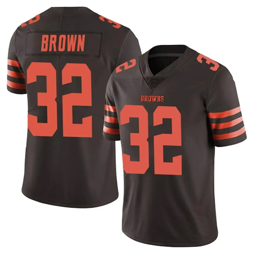 Elroe C.Browns #32 Jim Brown Player Browns Color Rush Limited Home Game Stitched Jerseys