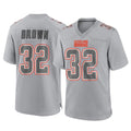 Elroe C.Browns #32 Jim Brown Player Gray Atmosphere Fashion Game Stitched Jerseys