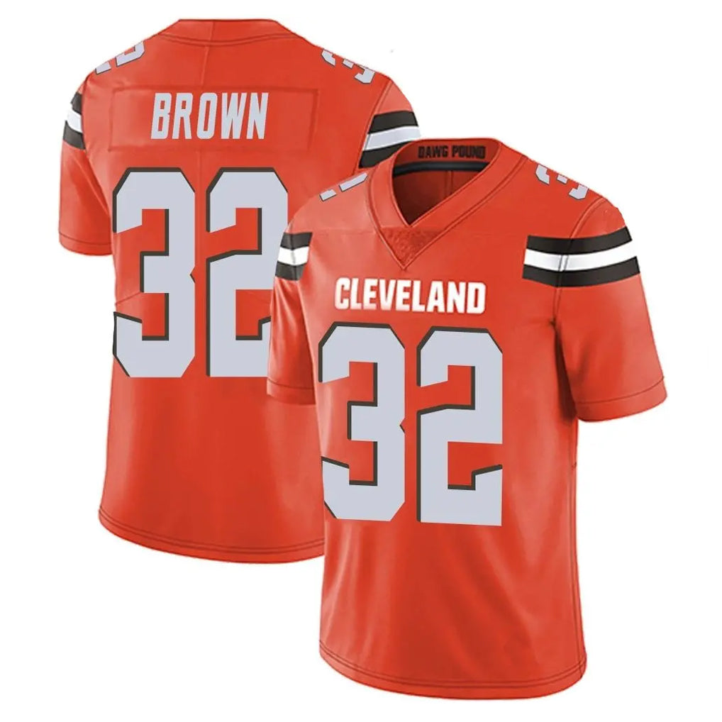 Elroe C.Browns #32 Jim Brown Player Orange Alternate Vapor Untouchable Limited Home Game Stitched Jerseys