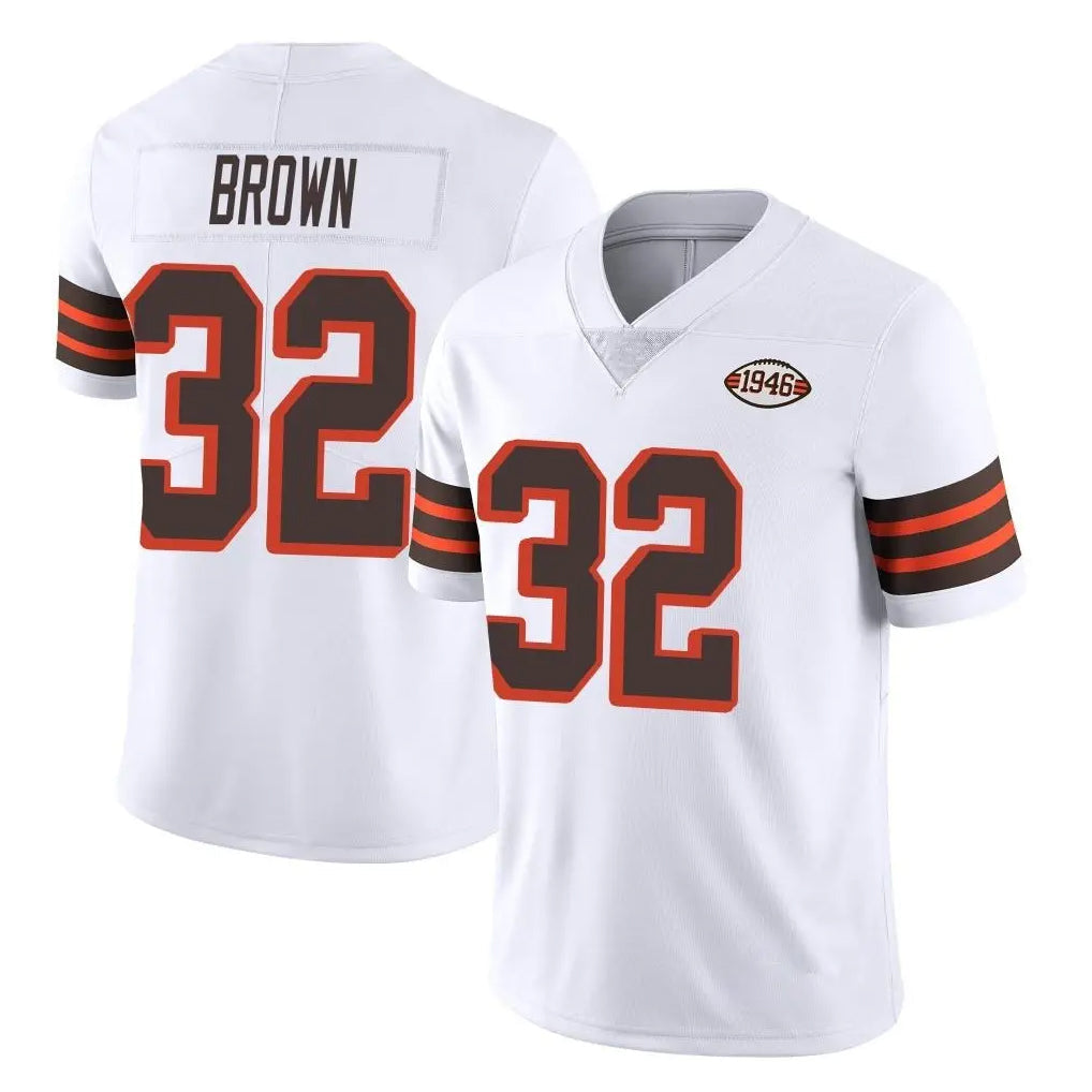 Elroe C.Browns #32 Jim Brown Player White Limited  Vapor 1946 Collection Alternate Game Stitched Jerseys