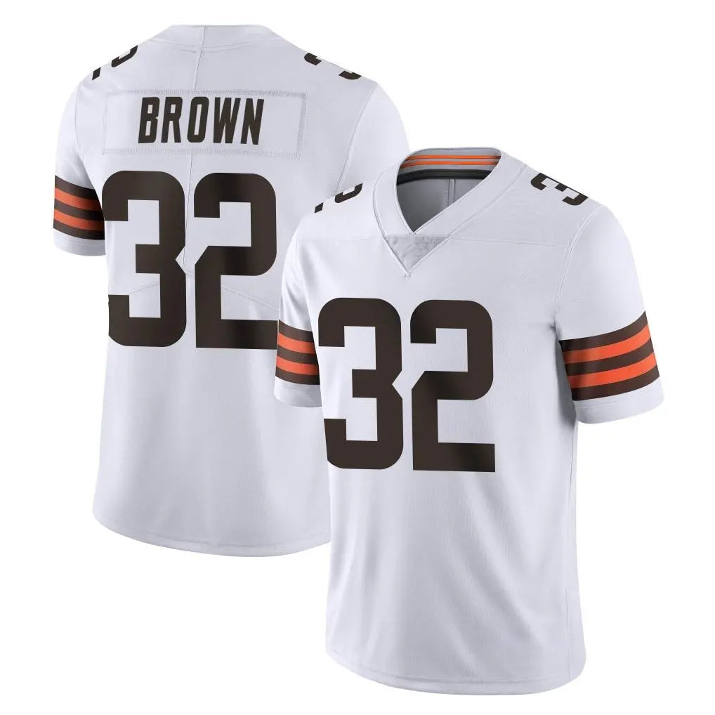 Elroe C.Browns #32 Jim Brown Player White Vapor Untouchable Limited Home Game Stitched Jerseys