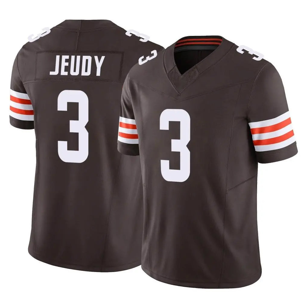 ElroeC.Browns #3 Jerry Jeudy Player Brown Vapor F.U.S.E. Limited Stitched Jerseys