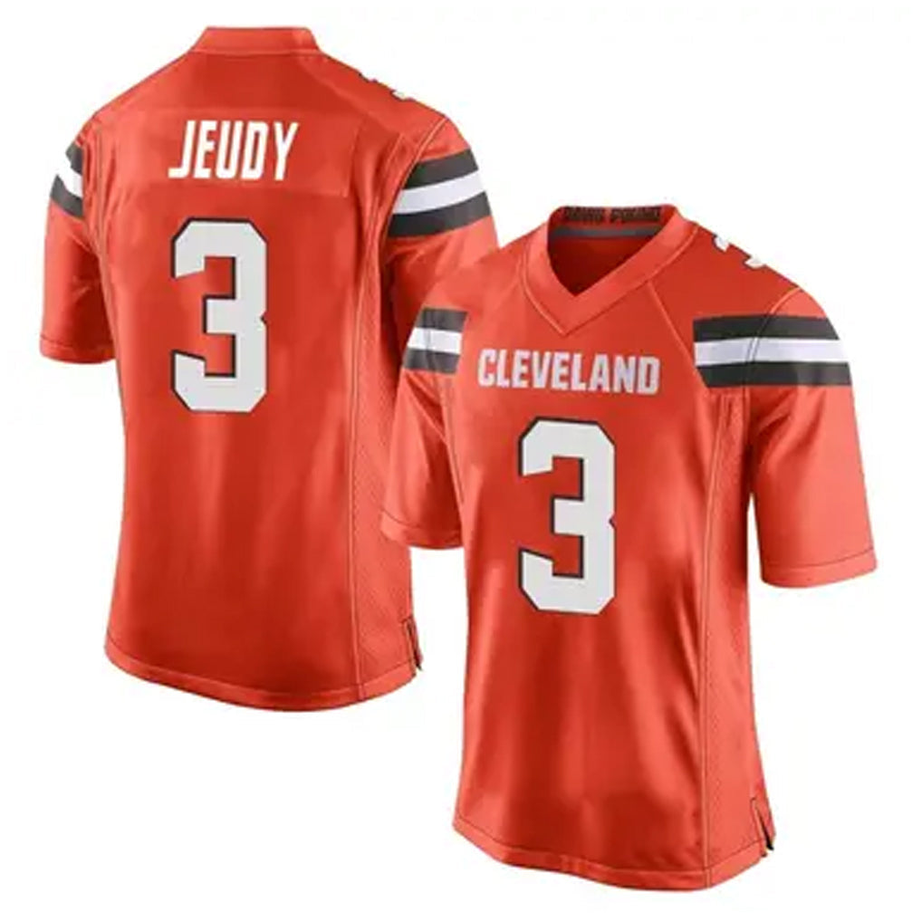 ElroeC.Browns #3 Jerry Jeudy Player Orange Game Stitched Jerseys