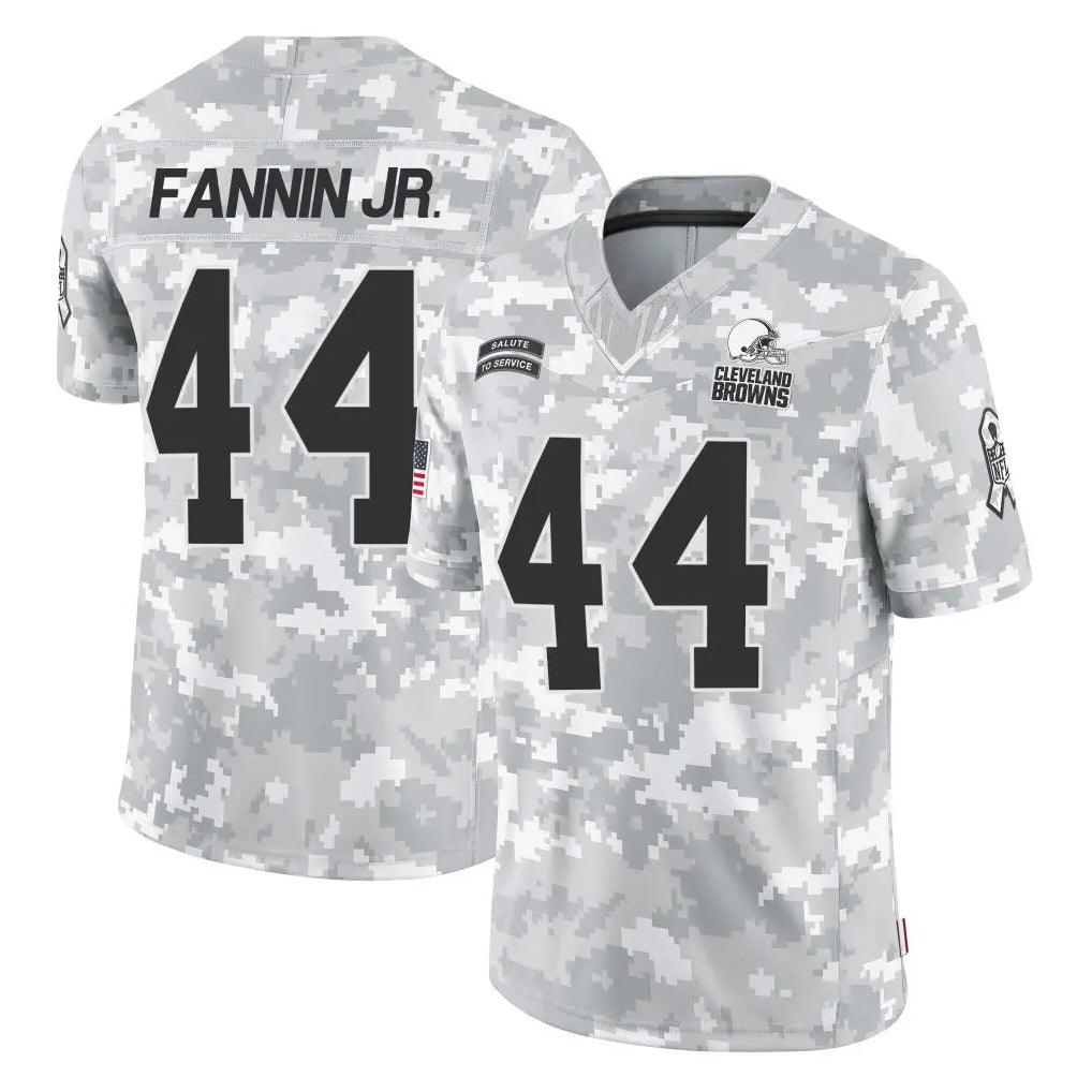 Elroe C.Browns #44 Harold Fannin Jr. Player Arctic Camo Salute to Service Limited Home Game Stitched Jerseys