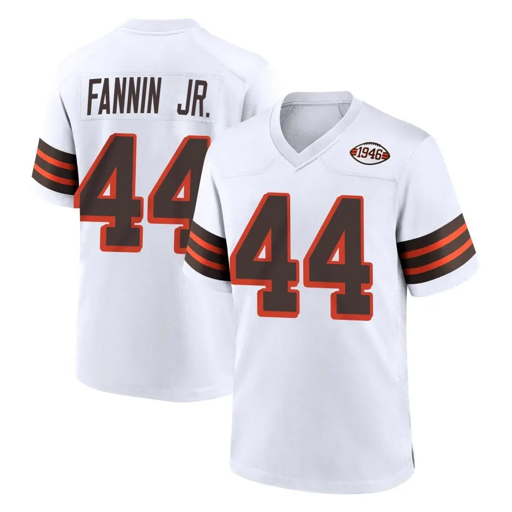 Elroe C.Browns #44 Harold Fannin Jr. Player White Alternate Home Game Stitched Jerseys