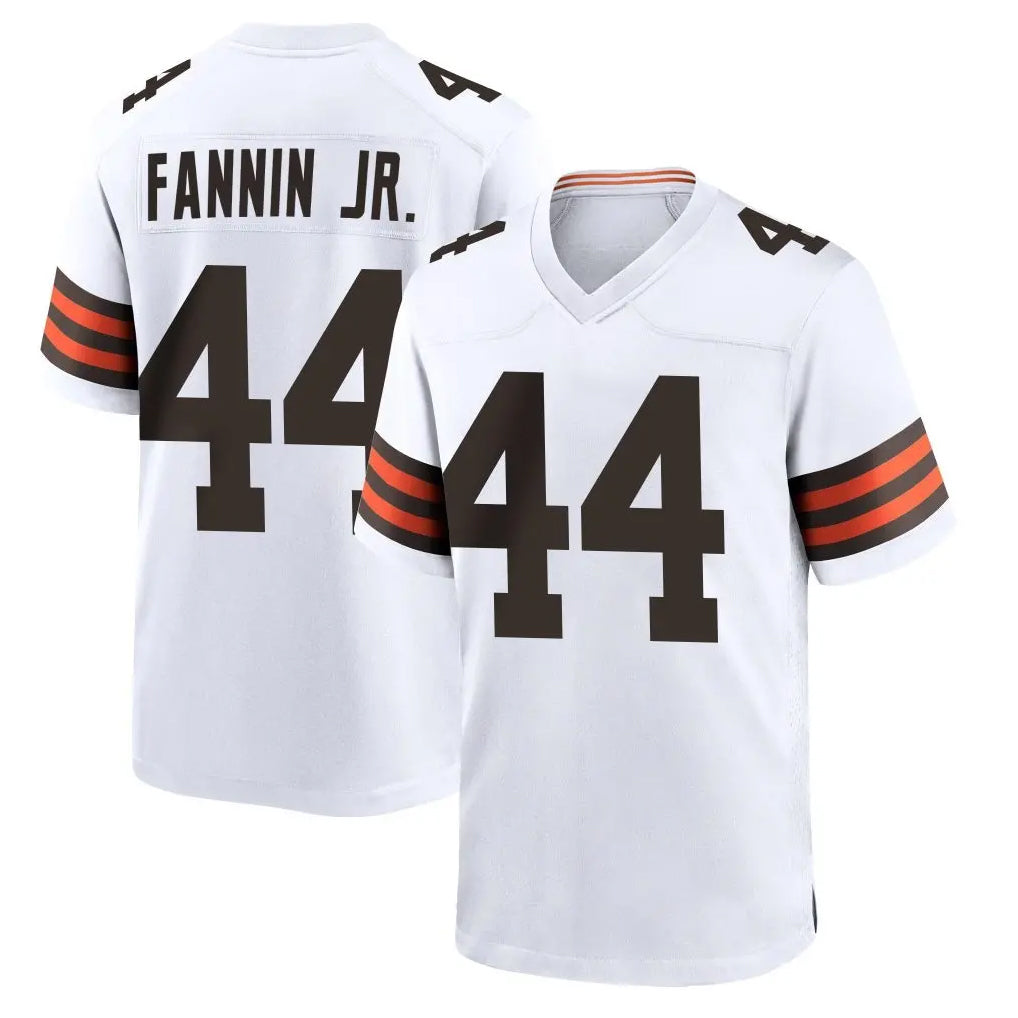 Elroe C.Browns #44 Harold Fannin Jr. Player White Home Game Stitched Jerseys
