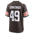 Elroe C.Browns #49 Carson Schwesinger Brown 2025 Draft Game Stitched Jerseys