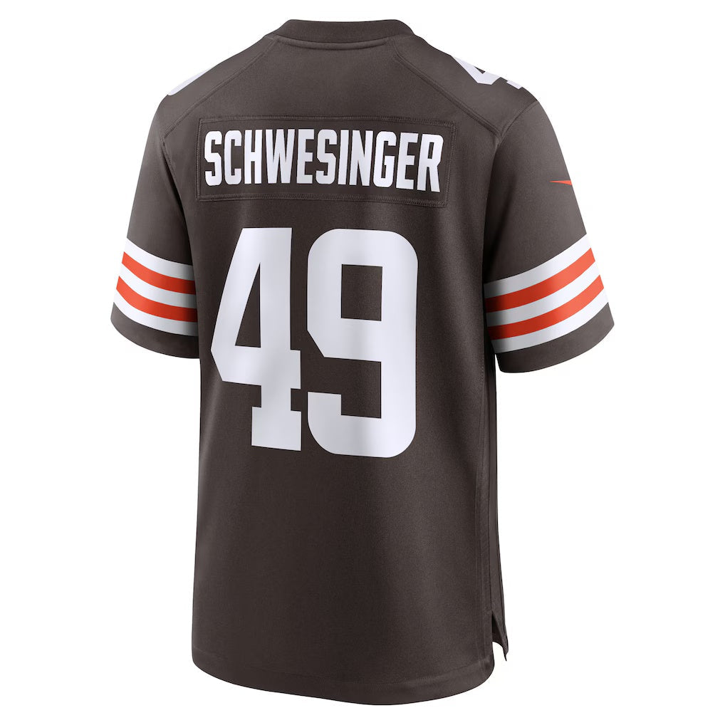 Elroe C.Browns #49 Carson Schwesinger Brown 2025 Draft Game Stitched Jerseys