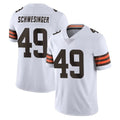 Elroe C.Browns #49 Carson Schwesinger Player White Vapor Untouchable Limited Home Game Stitched Jerseys