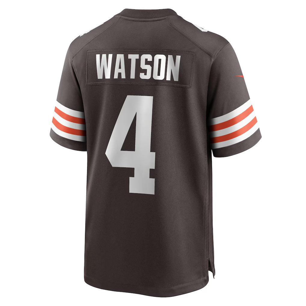 Elroe C.Browns #4 Deshaun Watson Brown Game Stitched Jerseys