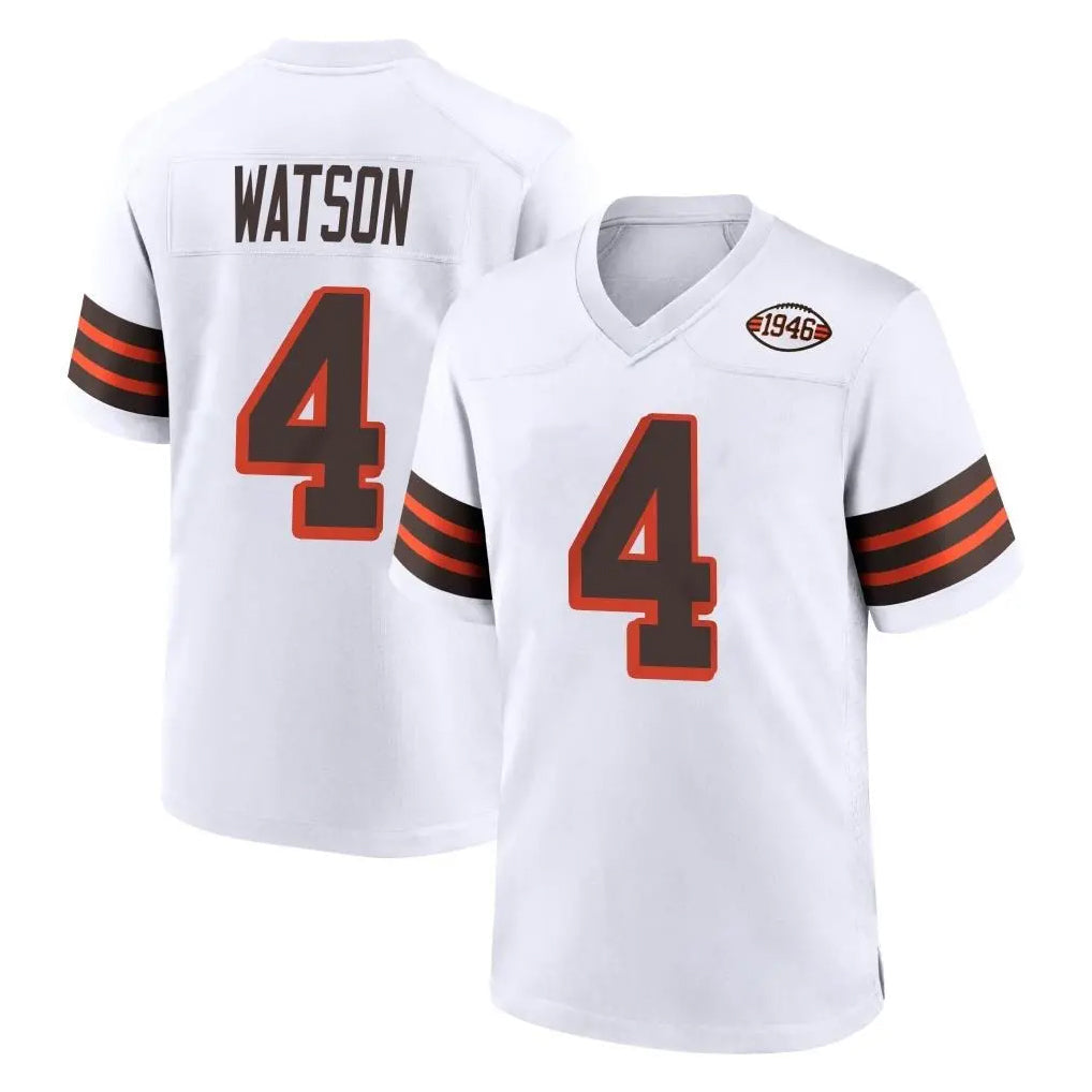 Elroe C.Browns #4 Deshaun Watson Player White Alternate Home Game Stitched Jerseys