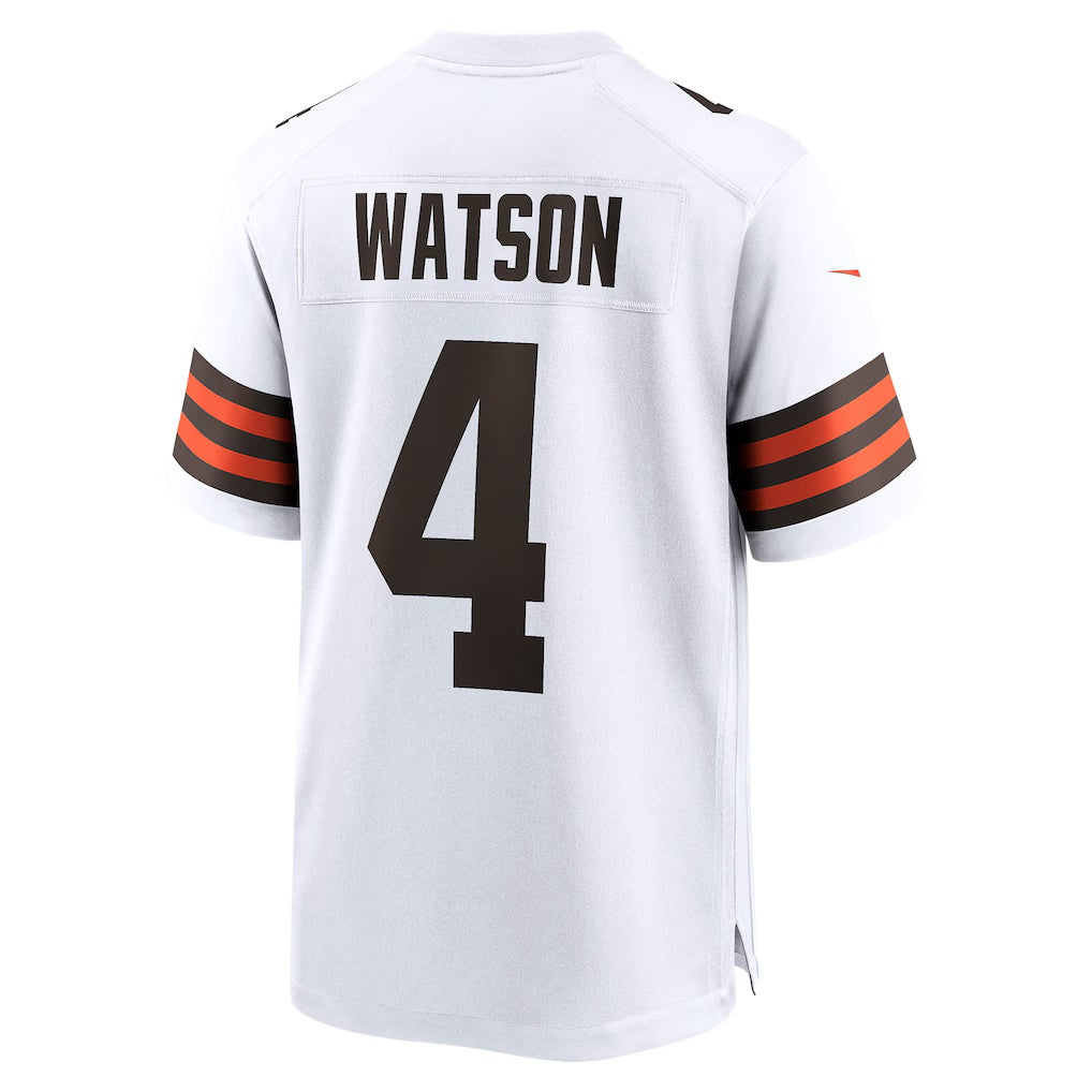 Elroe C.Browns #4 Deshaun Watson White Game Stitched Jerseys