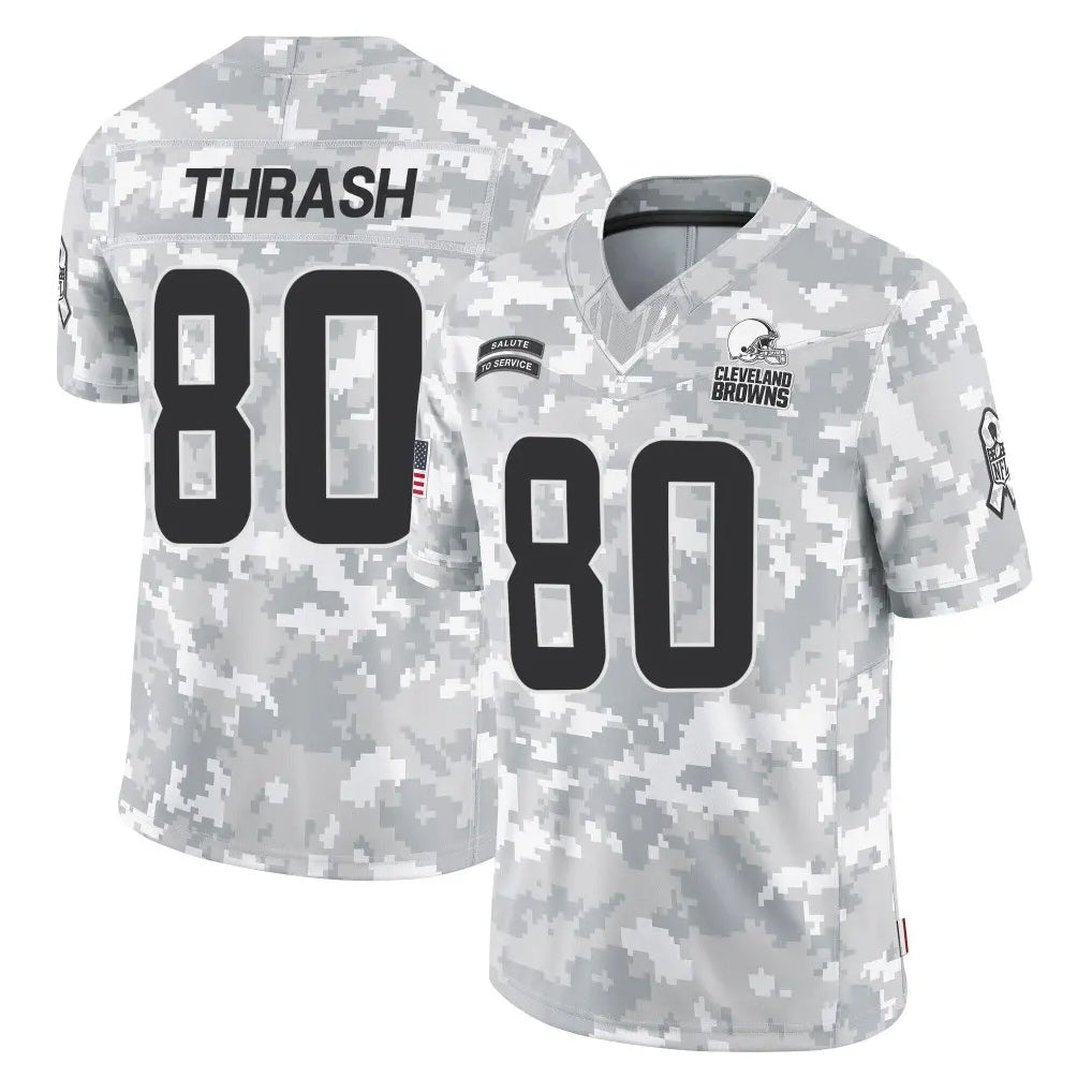 Elroe C.Browns #80 Jamari Thrash Player Arctic Camo Salute to Service Limited Home Game Stitched Jerseys