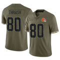 Elroe C.Browns #80 Jamari Thrash Player Olive Salute to Service Limited Game Stitched Jerseys