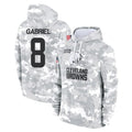Elroe C.Browns #8 Dillon Gabriel Player Arctic Camo Salute to Service Hoodies Limited Game Stitched Jerseys
