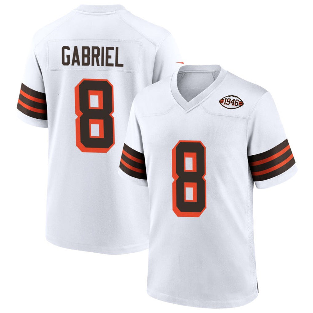 Elroe C.Browns #8 Dillon Gabriel Player White 1946 Collection Alternate Stitched Jerseys