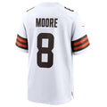 Elroe C.Browns #8 Elijah Moore White Game Retired Player Jersey American Stitched Jersey