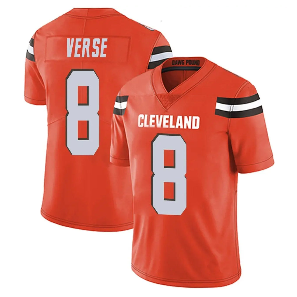 Elroe C.Browns #8 Jared Verse Player Orange Alternate Vapor Untouchable Limited Home Game Stitched Jerseys