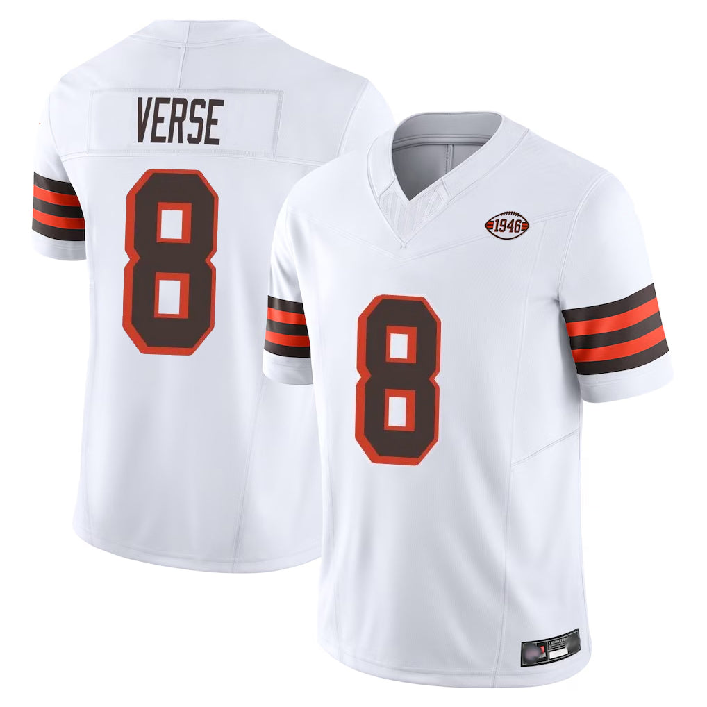 Elroe C.Browns #8 Jared Verse Player White Limited Vapor F.U.S.E. Alternate Game Stitched Jerseys