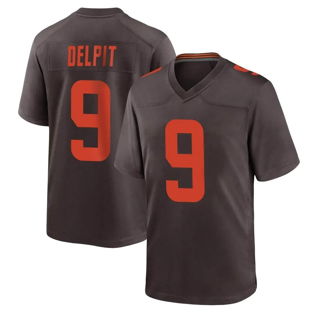 Elroe C.Browns #9 Grant Delpit Player Brown Alternate Home Game Stitched Jerseys