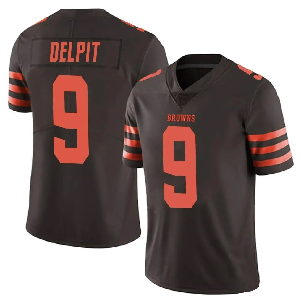 Elroe C.Browns #9 Grant Delpit Player Browns Color Rush Limited Home Game Stitched Jerseys