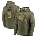 Elroe C.Browns #9 Grant Delpit Player Olive Salute to Service Pullover Hoodies Home Game Stitched Jerseys