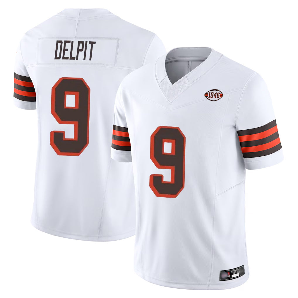 Elroe C.Browns #9 Grant Delpit Player White Limited Vapor F.U.S.E. Alternate Game Stitched Jerseys