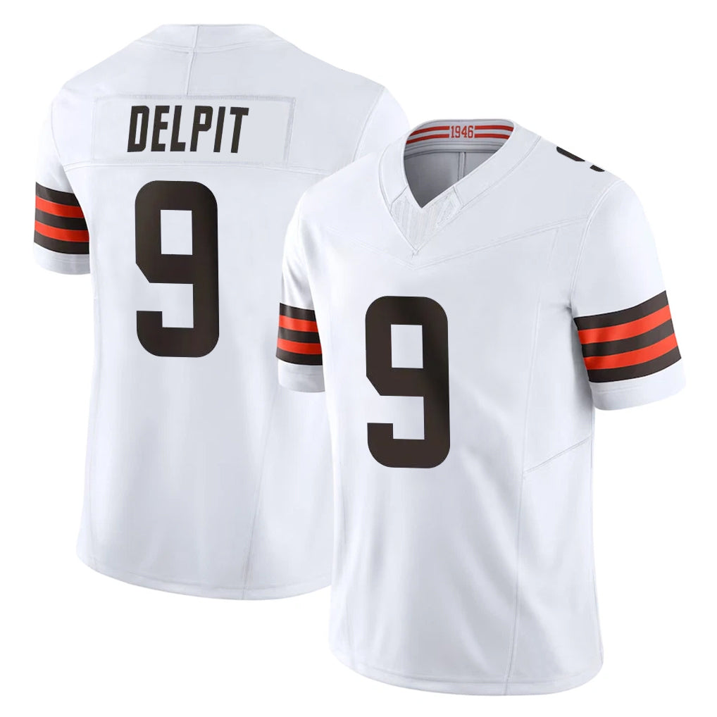 Elroe C.Browns #9 Grant Delpit Player White Vapor F.U.S.E. Limited Home Game Stitched Jerseys