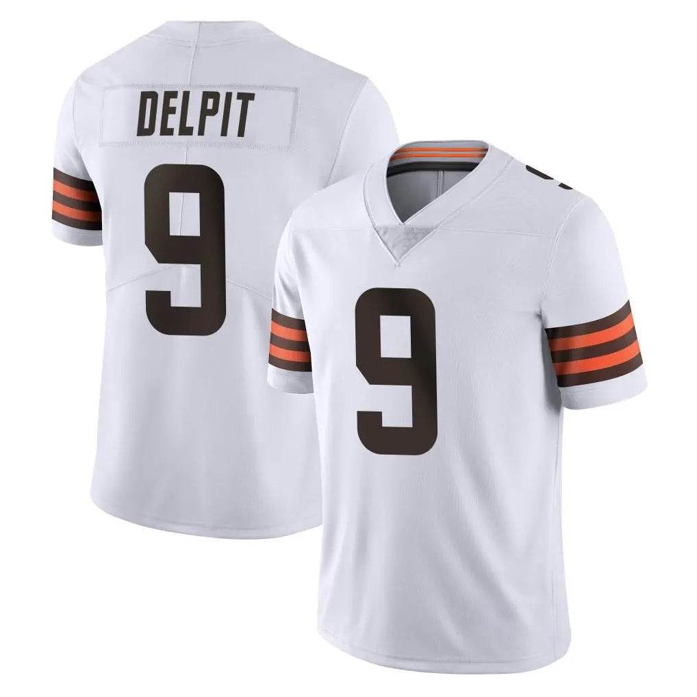 Elroe C.Browns #9 Grant Delpit Player White Vapor Untouchable Limited Home Game Stitched Jerseys