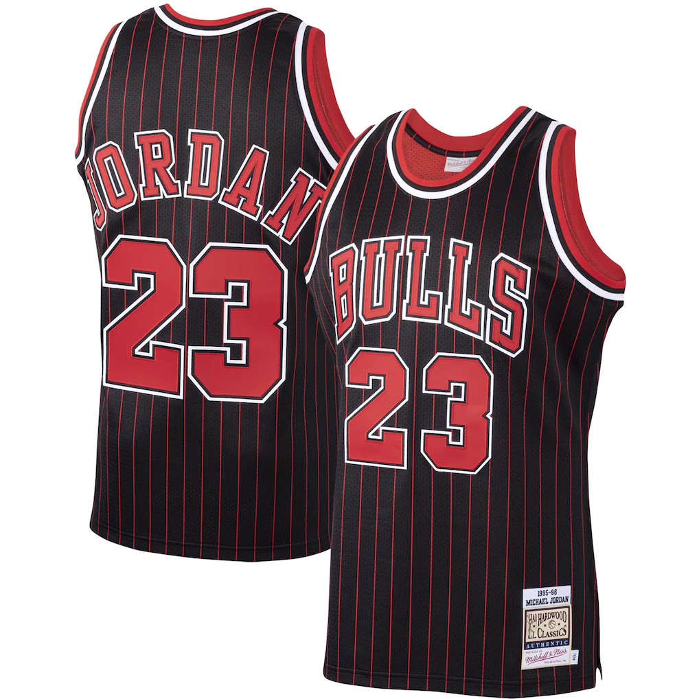 Elroe C.Bulls #23 Michael Jordan Mitchell & Ness Black 1995-96 Hardwood Classics Authentic Jerseys