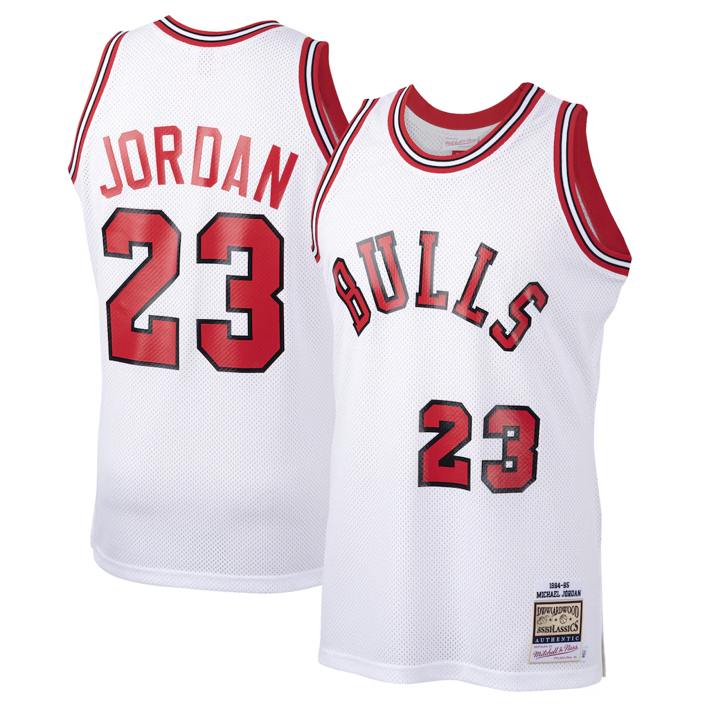 Elroe C.Bulls #23 Michael Jordan Mitchell & Ness White 1984-85 Hardwood Classics Rookie Authentic Jerseys