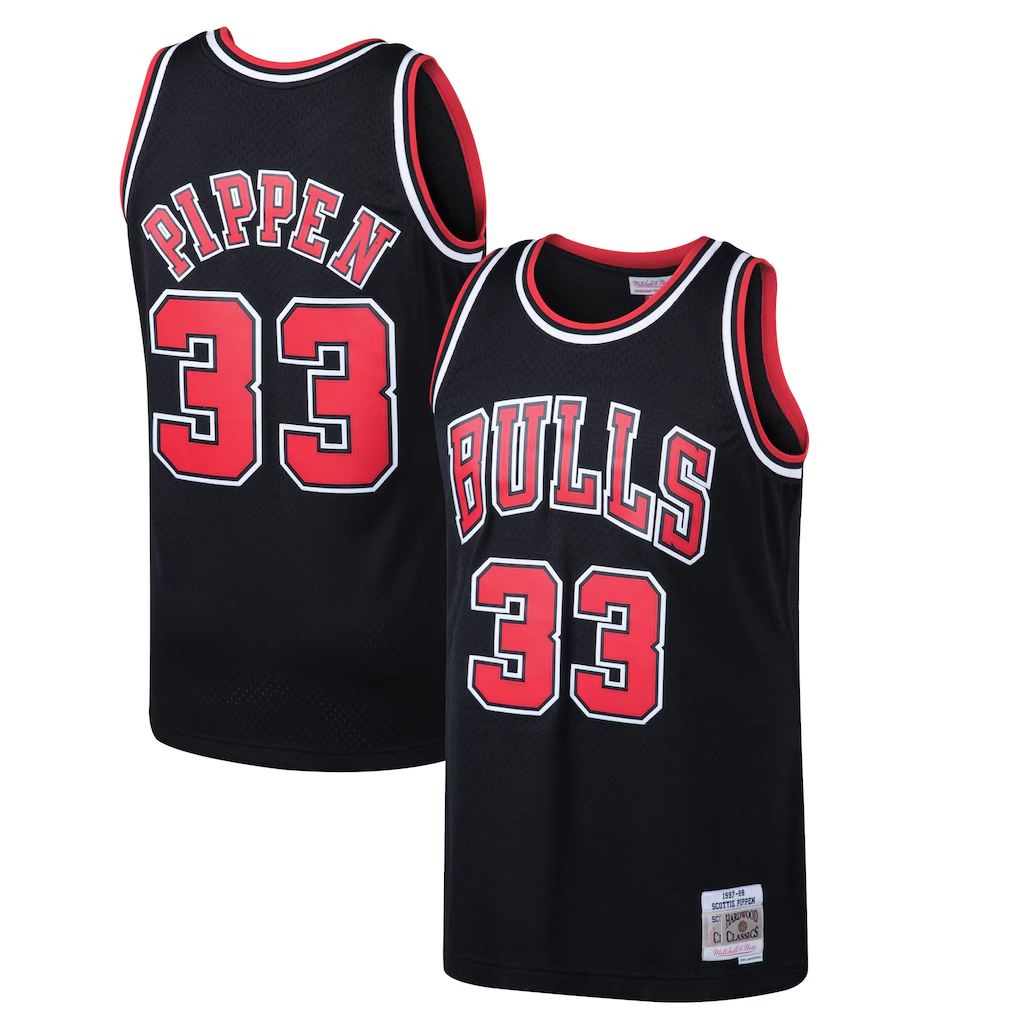 Elroe C.Bulls #33 Scottie Pippen Mitchell & Ness Black 1997-98 Hardwood Classics Swingman Jerseys