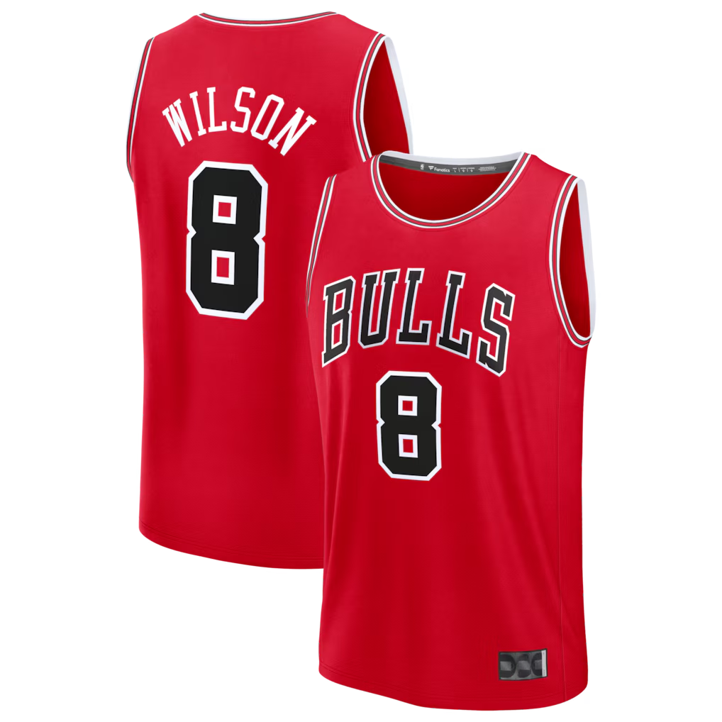 Elroe C.Bulls #8 Caleb Wilson Red 2026 Draft First Round Pick Fast Break Jerseys - Icon Edition