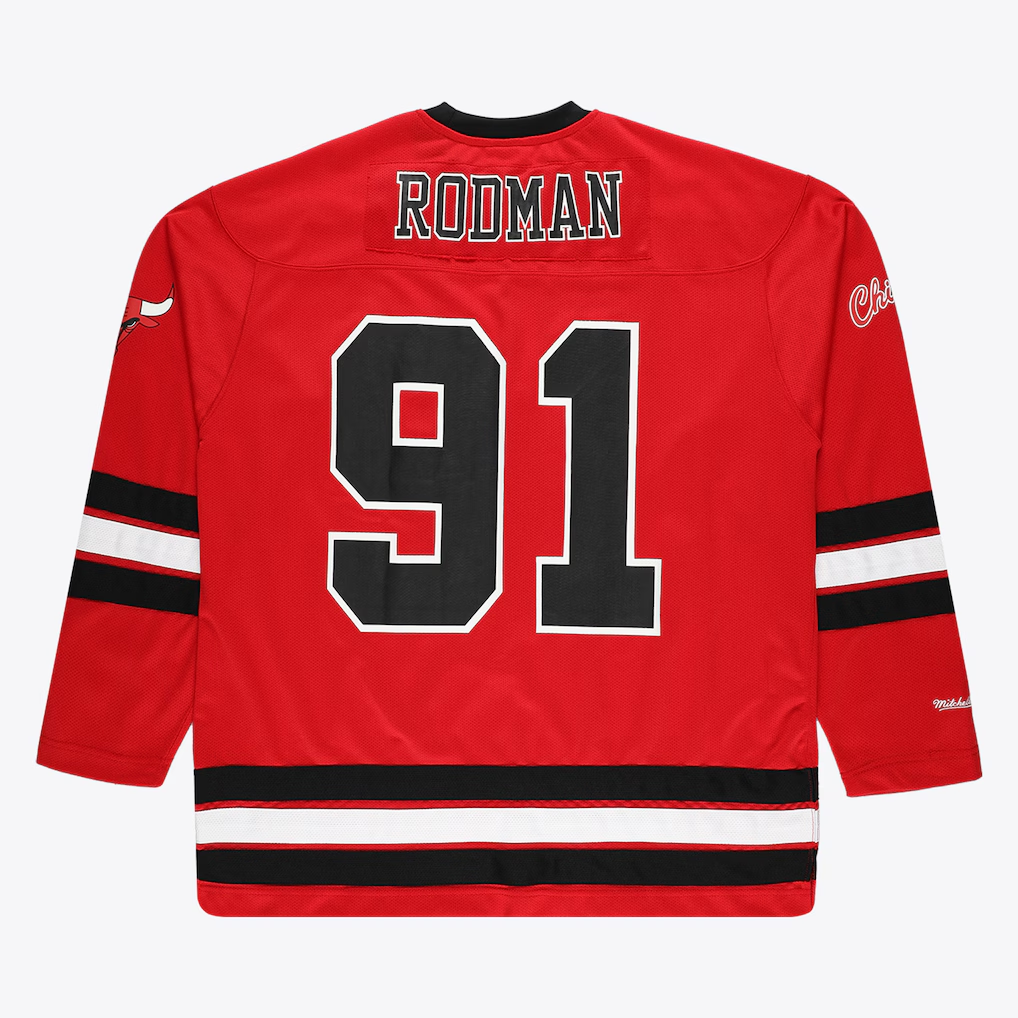 Elroe C.Bulls #91 Dennis Rodman Mitchell & Ness Red Big & Tall  Hockey Jerseys