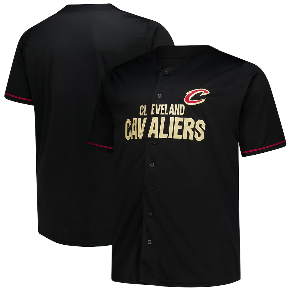 Elroe C.Cavaliers Black Big & Tall Pop Full-Button Jerseys