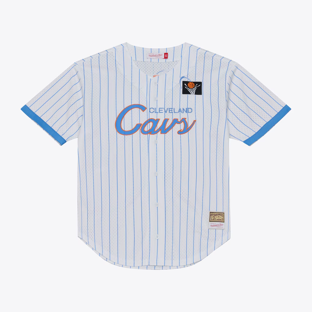 Elroe C.Cavaliers Mitchell & Ness White Head Coach Pinstripe Mesh Full-Button Baseball Jerseys