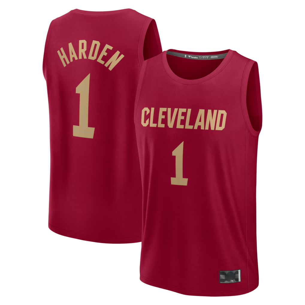 Elroe C.Cavaliers #1 James Harden  Wine Fast Break Replica Jerseys - Icon Edition