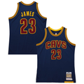 Elroe C.Cavaliers #23 LeBron James Mitchell & Ness Navy Big & Tall 201516 Swingman Jerseys
