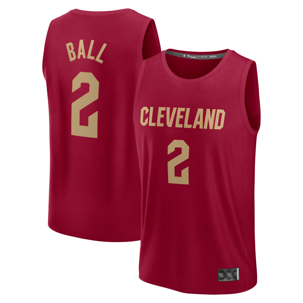 Elroe C.Cavaliers #2 Lonzo Ball Wine Fast Break Replica Jerseys - Icon Edition