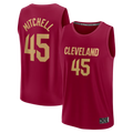 Elroe C.Cavaliers #45 Donovan Mitchell Wine Fast Break Replica Jerseys - Icon Edition