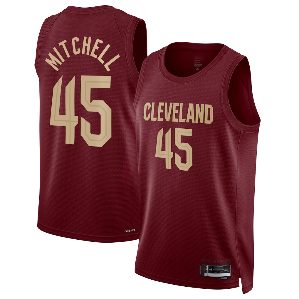 Elroe C.Cavaliers #45 Donovan Mitchell Wine Swingman Jerseys - Icon Edition
