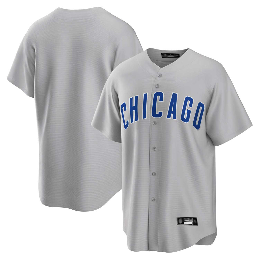 Elroe C.Cubs Gray Home Game Blank Player Stitched Jerseys
