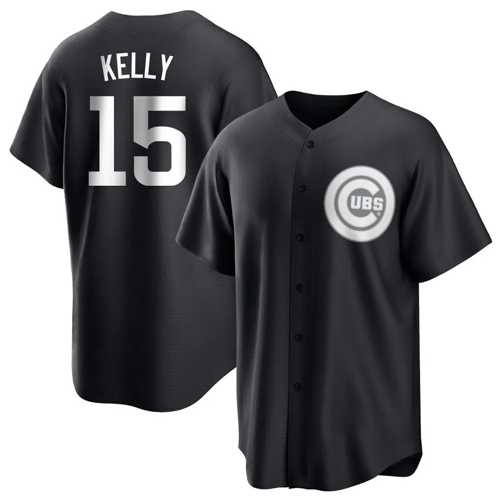 Elroe C.Cubs #15 Carson Kelly Player Black Game Stitched Jerseys