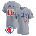 Elroe C.Cubs #15 Carson Kelly Player Gray Road 150th Anniversary Limited Elite Home Stitched Jerseys