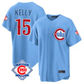 Elroe C.Cubs #15 Carson Kelly Player Light Blue 150th Anniversary Home Game Stitched Jerseys